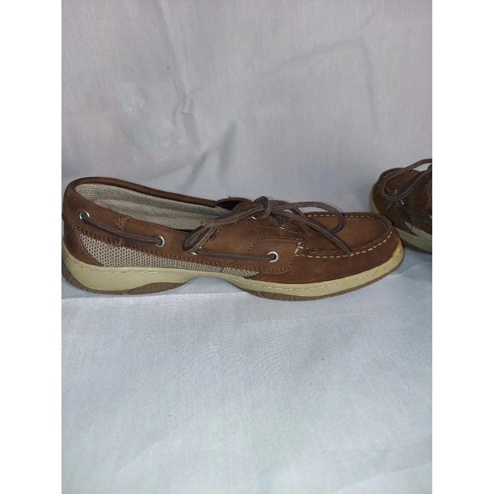 Highland Creek Chesapeake‎ Women's Tan Leather Slip On Loafers Boat Shoes Sz 8M
